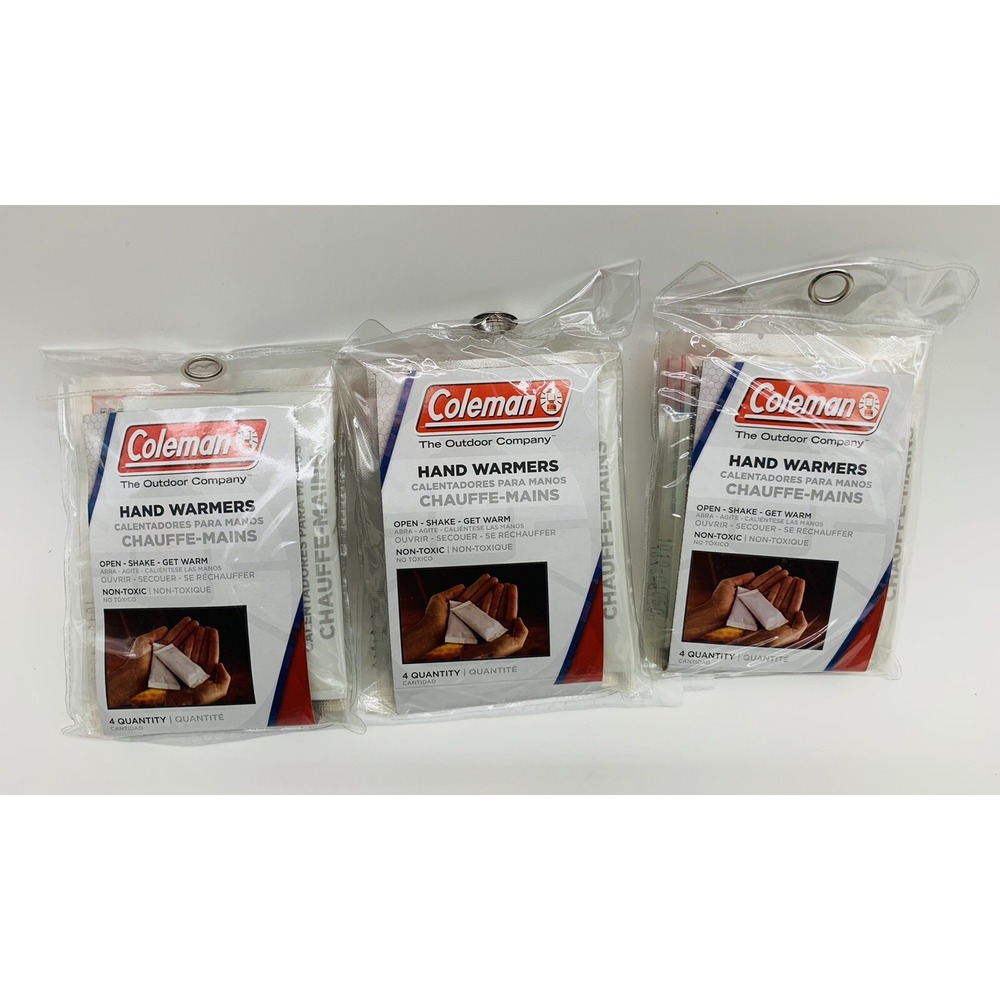 Lot of 3 Coleman Hand Warmers 4 Packs (8 Total) - Buy More And Save More New